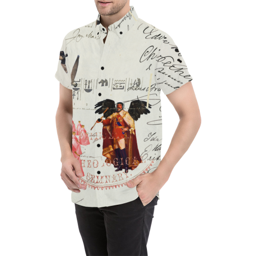THE KING OF THE FIELD III Men's All Over Print Short Sleeve Button